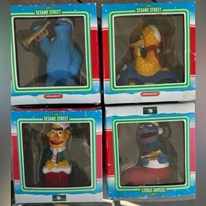 Vintage Sesame Street Holiday Character ornaments